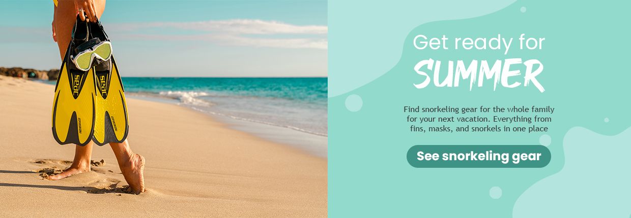 Find snorkeling gear for the whole family for your next vacation. Everything from fins, masks, and snorkels in one place