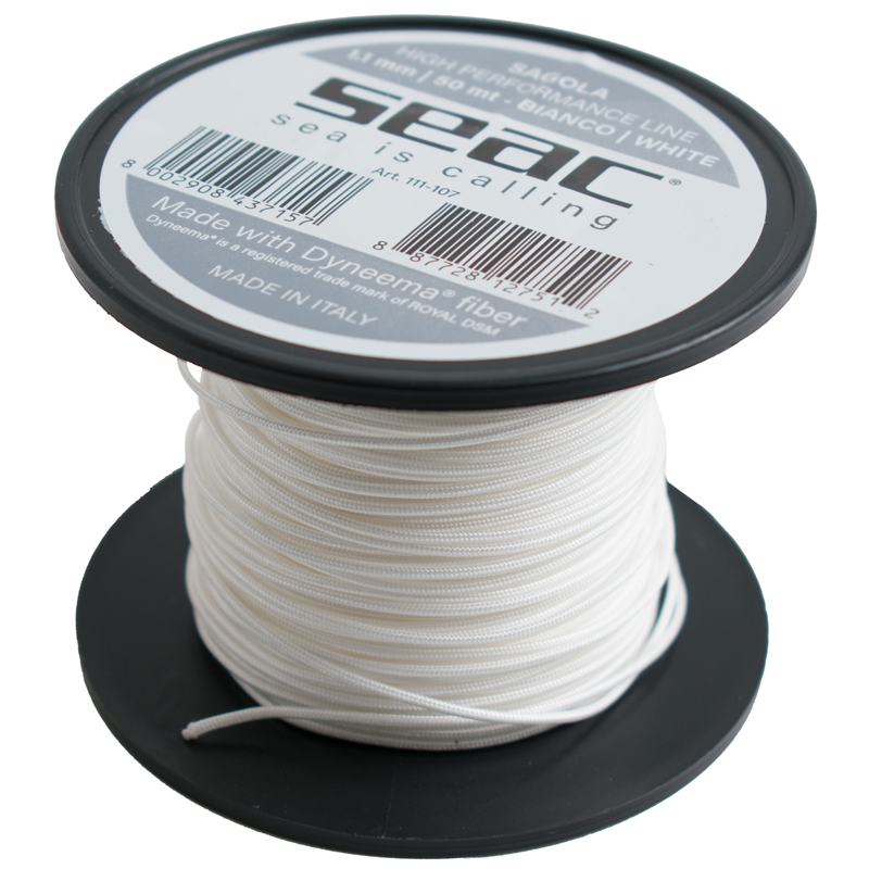 Seac Dyneema 1.1 mm - 50 m waxed hvid