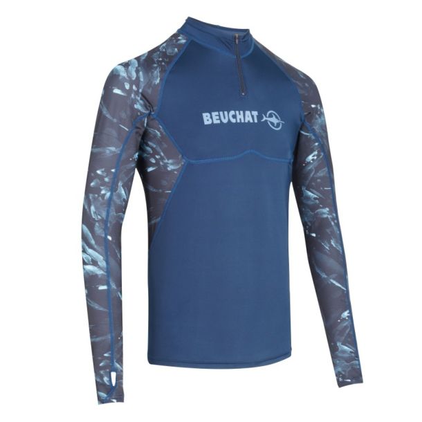 Beuchat Atoll Seaweed lang�rmet Rashguard herre 2 mm bl�