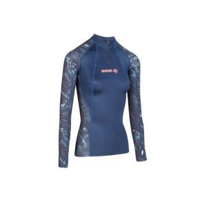 Beuchat Atoll Seaweed lang�rmet Rashguard dame 2 mm bl�