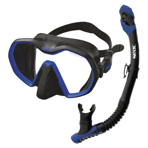 Seac snorkels�t Icona + Reverse Dry sort/bl�