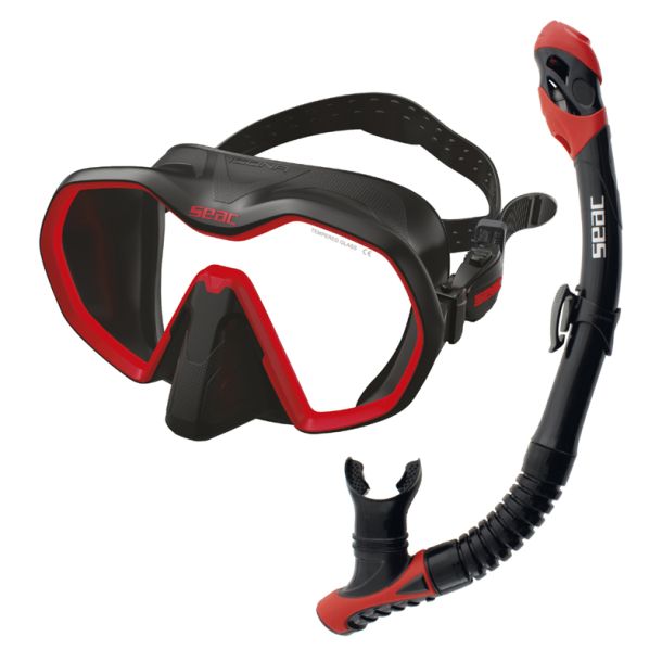 Seac snorkels�t Icona + Reverse Dry sort/r�d