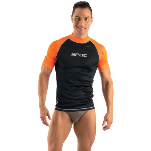 Seac Rash Guard T-Sun kort herre sort/orange