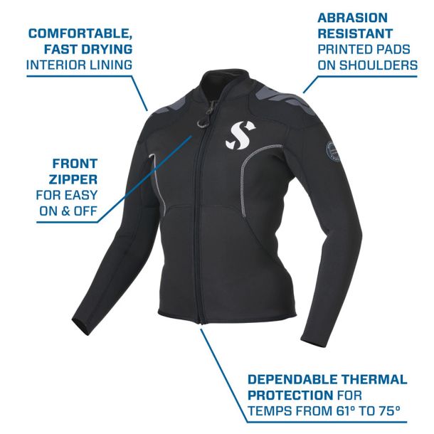 Scubapro Vtdräkt top Everflex Yulex 3mm dam