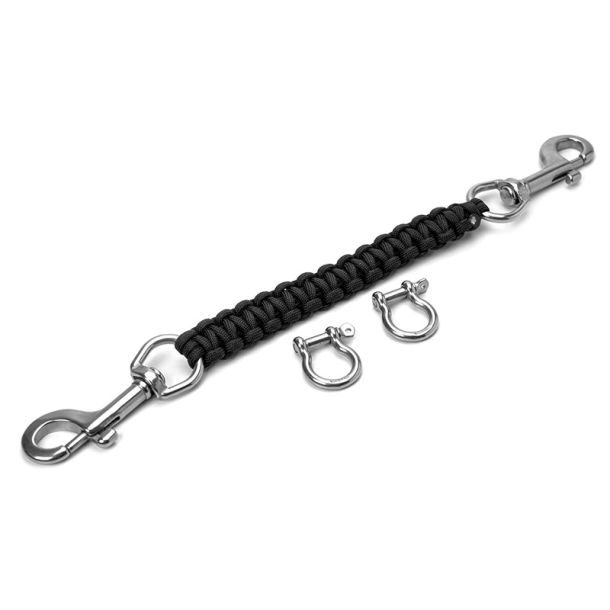 Snor med dobbelt karabinhage, 30cm