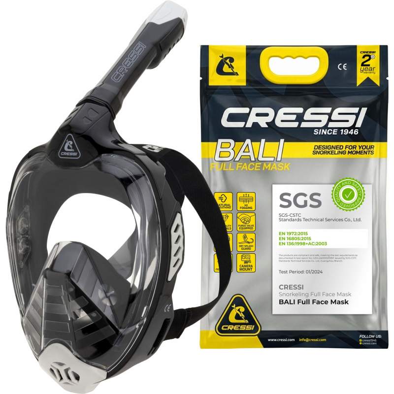 Cressi Bali full face maske sort / grå