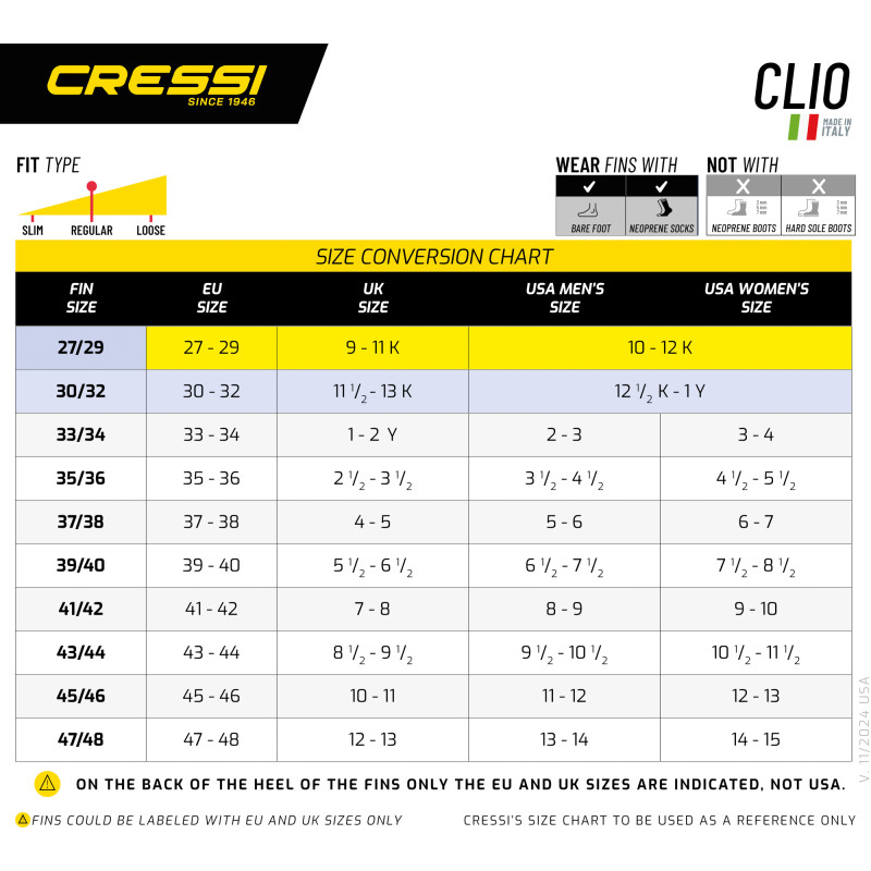 Size chart