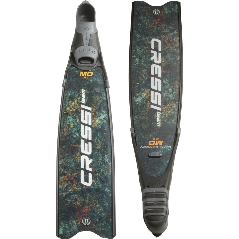 Cressi Gara Turbo Carbon finner camo grøn