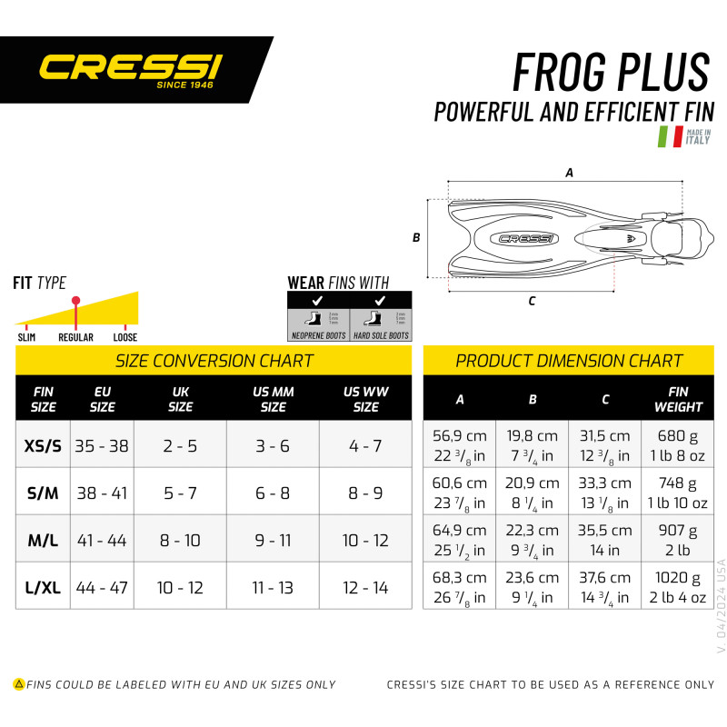 Size chart