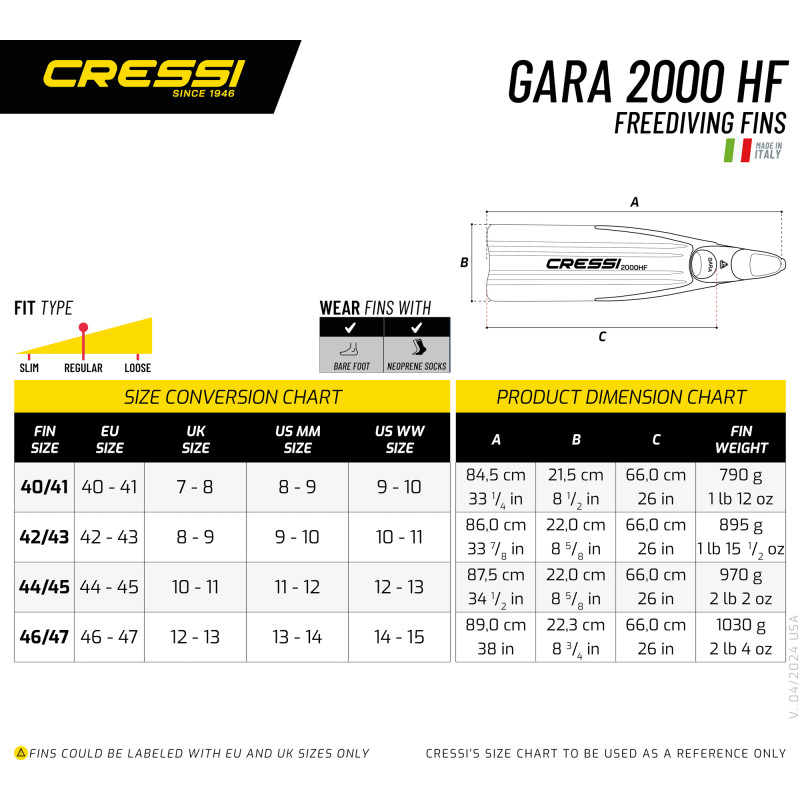 Size chart