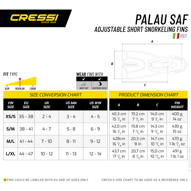 Size chart