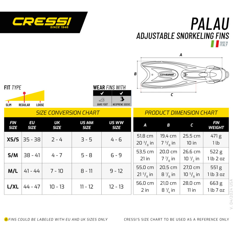 Size chart