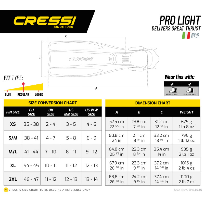 Size chart