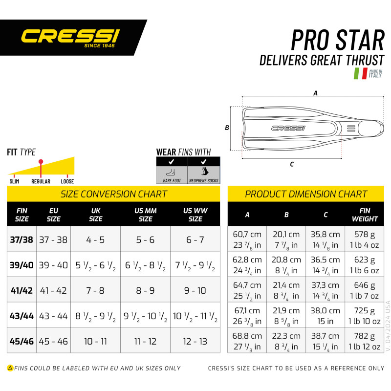 Size chart