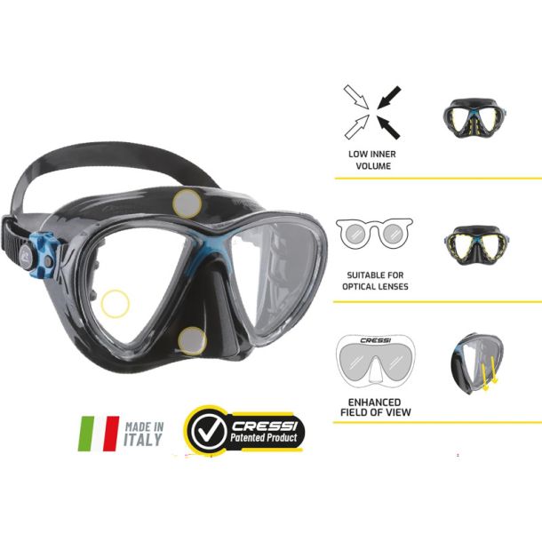 Cressi Big Eyes Evolution + Alpha Ultra Dry snorkel combo