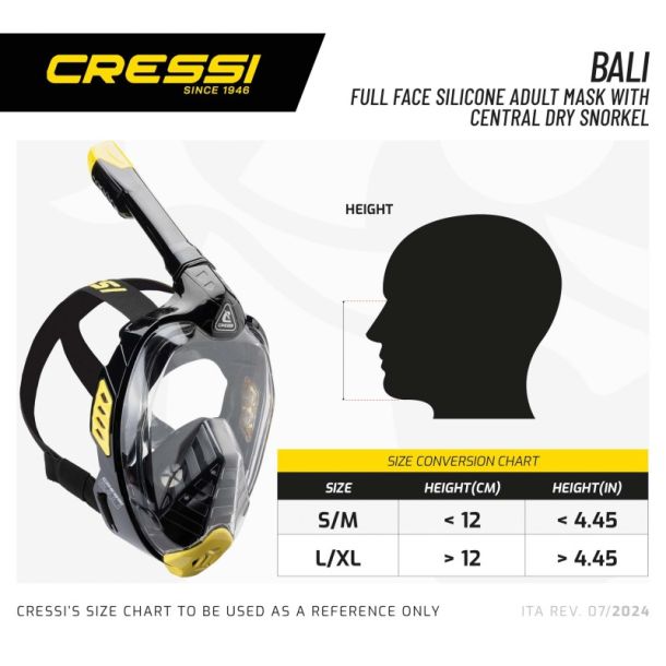 Cressi Bali full face maske hvid / sort