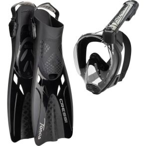Cressi Baron + Tonga snorkels�t med finner sort