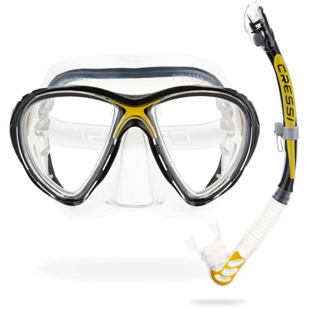 Cressi Big Eyes Evolution + Alpha Ultra Dry snorkel combo