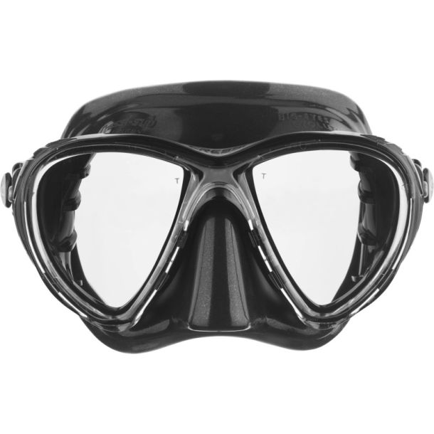 Cressi Big Eyes Evolution maske klar / sort / sort / s�lv mirrored lens