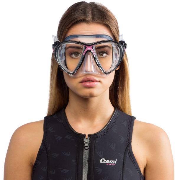 Cressi Big Eyes Evolution maske klar / pink
