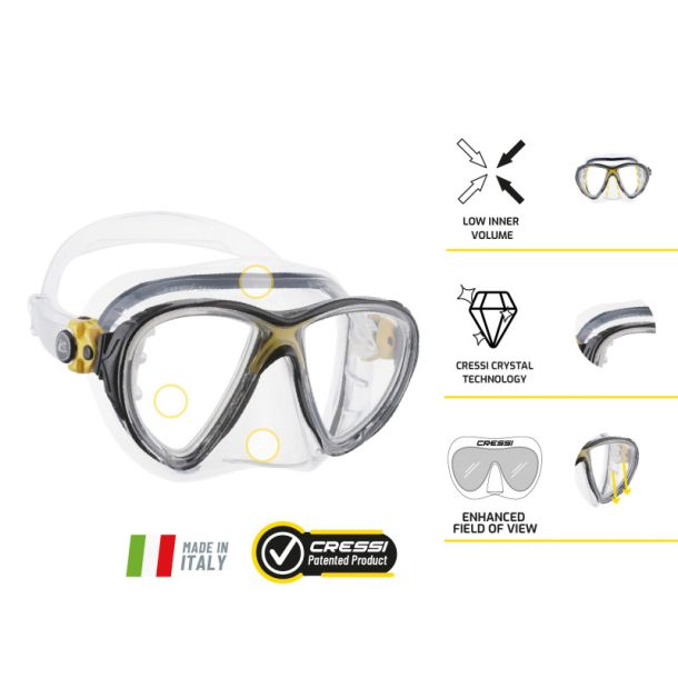 Cressi Big Eyes Evolution + Alpha Ultra Dry snorkel combo