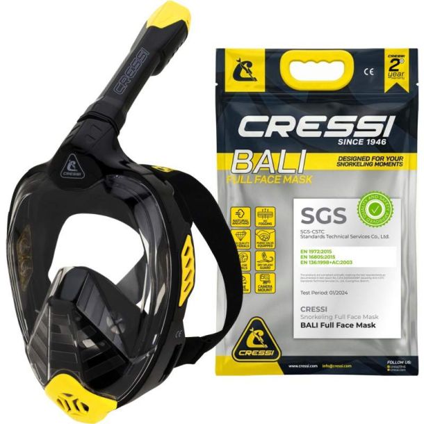Cressi Bali full face maske sort / gul