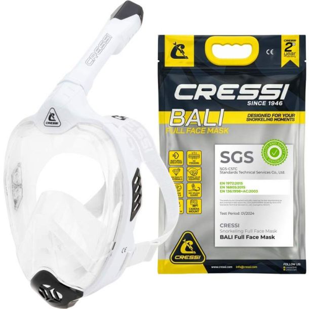 Cressi Bali full face maske hvid / sort