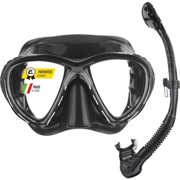 Cressi Big Eyes Evolution + Alpha Ultra Dry snorkel combo