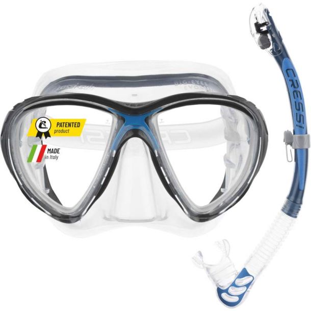 Cressi Big Eyes Evolution + Alpha Ultra Dry snorkel combo