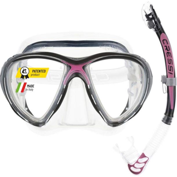 Cressi Big Eyes Evolution + Alpha Ultra Dry snorkel combo