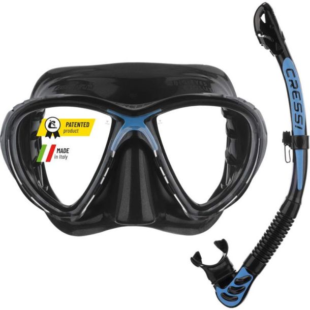 Cressi Big Eyes Evolution + Alpha Ultra Dry snorkel combo