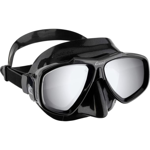 Cressi Focus maske sort / sort / s�lv mirrored lens