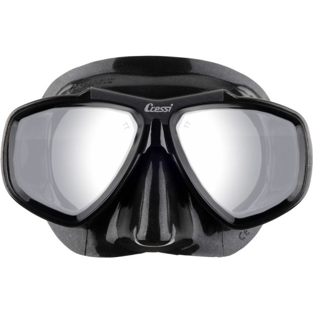 Cressi Focus maske sort / sort / s�lv mirrored lens