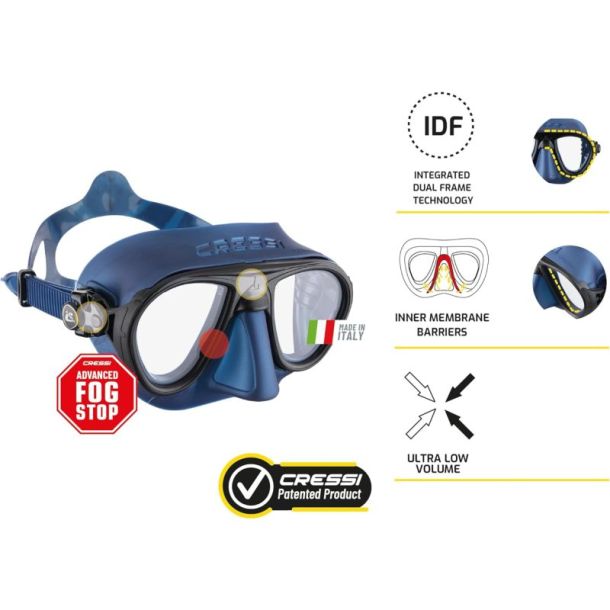 Cressi Calibro maske sort / sort / s�lv mirrored lens