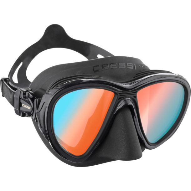 Cressi Quantum maske sort / bl� / orange glas