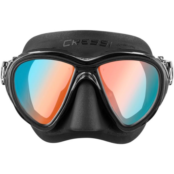 Cressi Quantum maske sort / bl� / orange glas