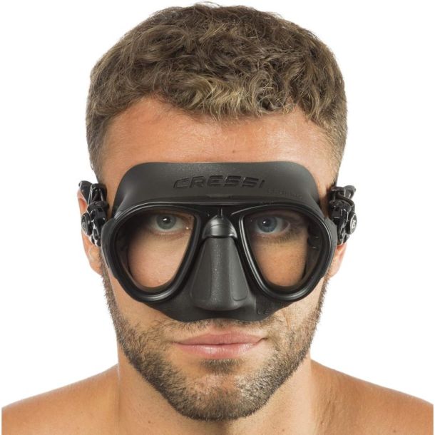 Cressi Calibro maske sort / sort / s�lv mirrored lens